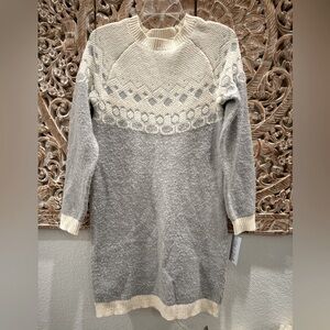 Cat & Jack Gray and Cream Sweater Dress- size Girls XL(14/16)